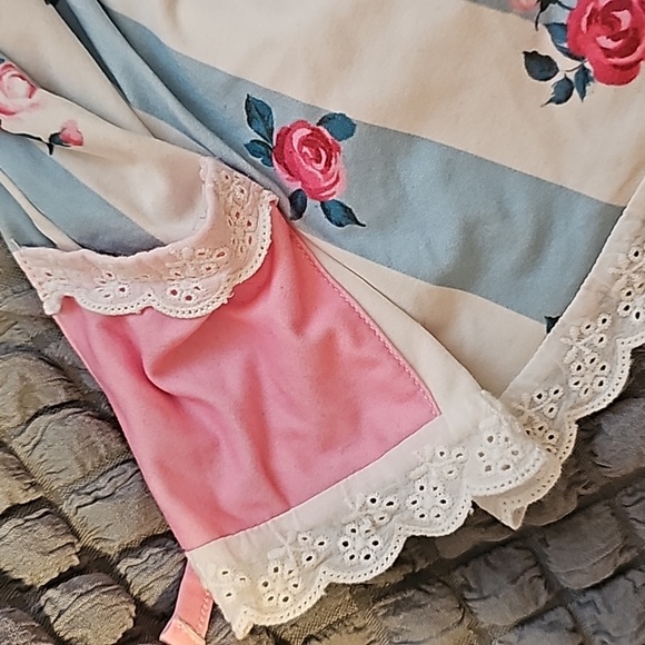 Linen pink cheeky plum shorties bummies & floral dress 12-18m - Picture 9 of 10